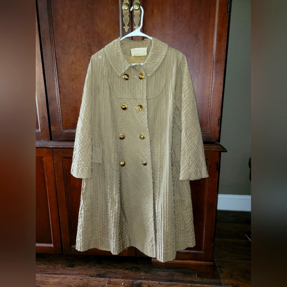 Womens Vintage Designer Weather Misst Trench Coat Double Breasted 1960s